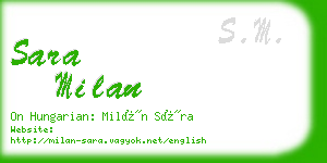 sara milan business card